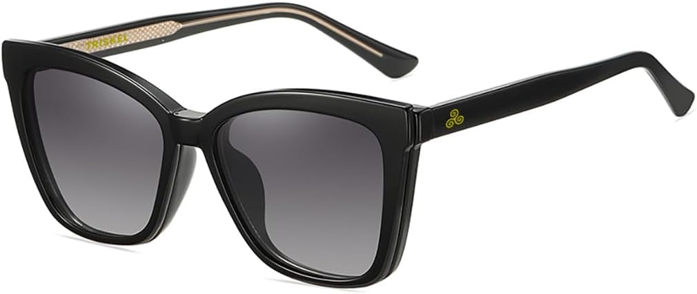 Monaco Cat‑Eye Polarized Clip‑On Sunglasses for Men & Women with Blue Light Blocking, UV400 Protection