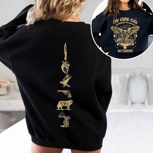 The Crow Club Vintage Ketterdam Sweatshirt - 2 Sides Graphic Six of Crows Bookish Bookworm Sweatshirt4