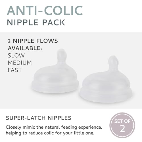 Image of MILK & WATER Silicone Anti Colic Baby Bottle Nipples, BPA & PVA-Free, 2Pack