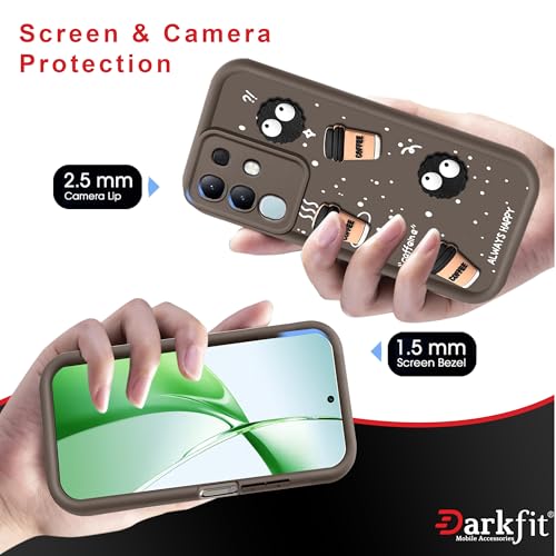 Image of DARKFIT Back Case Cover Compatible with Vivo T4x 5G | Cute Fun Cartoon Ball 3D Coffee Silicone Case | Body Protection | Camera Protection | Shock Proof | for Vivo T4x 5G | Color Brown | Pack of 1