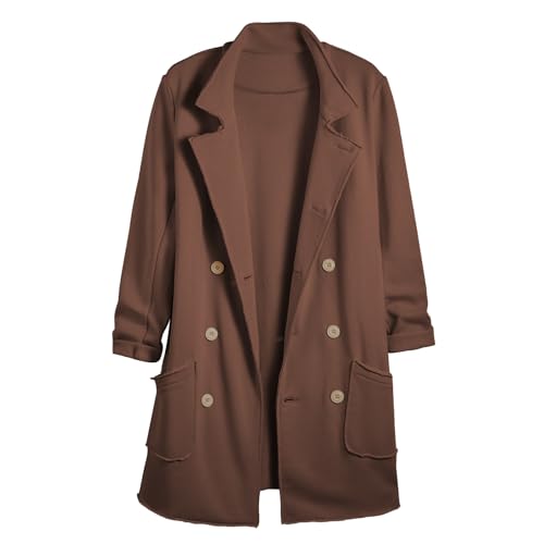 Ainangua Tipperary Trench Coat Women Double Breasted Lapel Long Coat Winter Fall Fashion Fleece Jacket