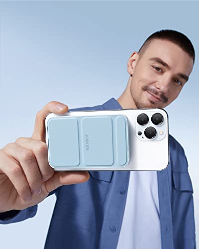 Image of Anker lithium polymer 622 Magnetic Battery (MagGo), 5000mAh Foldable Magnetic Wireless Portable Charger and USB-C for iPhone 13, 12 Series (Misty Blue)