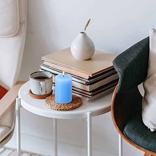 Hosvot 2X3 Blue Pillar Candles, Set Of 12, Holiday Candles, Pillar Candles Bulk, Blue Candles, Ideal For Christmas, Wedding, Home Décor #TOP2