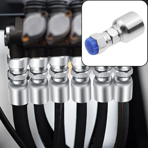 Image of 12pcs 3 /8 inch Hose x 3 /8 inch Jic 37 Hydraulic Hose Fittings Female Threaded Coupling Swivel Crimp Fitting for Hydraulic Applications