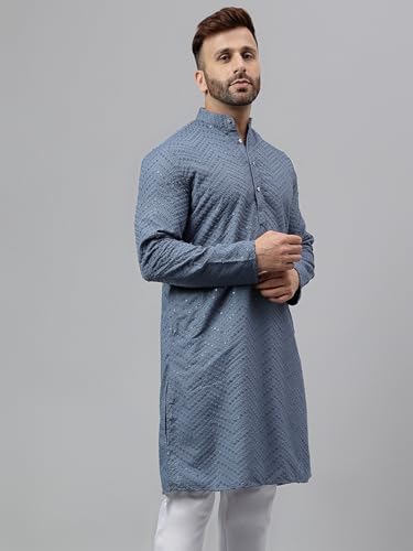 Image of hangup Men Ethnic Embroidered Kurta (SF02 SequenceKurta)