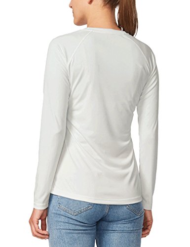BALEAF Women's Long Sleeve Shirts UPF 50+ Sun Protection SPF Dri Fit Lightweight T-Shirt Outdoor Hiking Runing Fishing White Size M