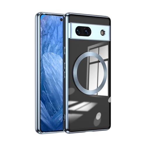 UEEBAI ケース 対応 Google Pixel 8a 5G 用の ケース 半透明 MagSafe用対応 マグネット搭載 ケース ワイヤレス充電対応 スマホケース 耐衝撃 黄変防止 軽量 薄型 ソフトTPUカバー ラグジュアリー メッキ ケース 電気メ