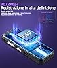 NekSide Registratore Vocale da 64 GB con Playback – Registratore Vocale Digitale Portatile, 3072 Kbps, Ore di Registrazione Audio con Cancellazione del Rumore per Interviste/Lezioni/Riunioni