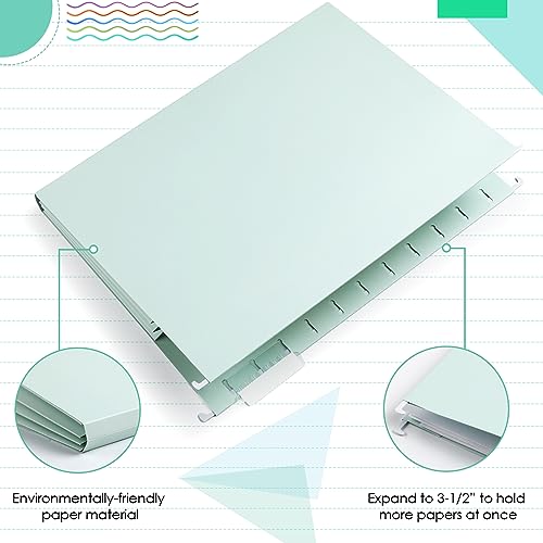 Yaomiao Pastas de arquivo suspensas tamanho carta pastas de arquivo com abas ajustáveis de corte 1/5