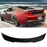 FREEMOTOR802 Rear Trunk Spoiler Deck Lid Spoiler, Fits 2024-2025 Ford Mustang S650 Coupe, Deck Style Matte Black ABS Racing Trunk Tail Lip Wing Add-on Exterior Replacement Parts