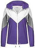 SoTeer Women's Waterproof Rain Jacket Lightweight Hooded Windbreaker Packable Active Outdoor Raincoa