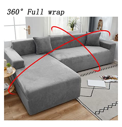 Housse de canapé 4 places extensible universelle 235-310cm grise