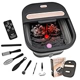 FOFOJÔY Collapsible Foot Spa Bath with Massager and Heat and Bubble Jets, Temperature Control, Remote Control, Pumice Stone, Pedicure Foot Spa for Relaxation Gift for Women Man