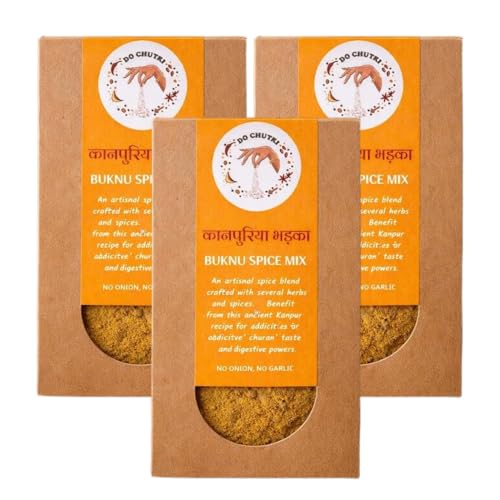 Image of Do Chutki Kanpuriya Bhadka - Buknu Masala Kanpur 100g (Pack of 3) | Traditional Spice Mix & Seasoning Powder | Desi Buknu Powder Masala With Indian Spices | No Onion No Garlic