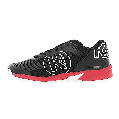 Kempa Attack Three 2.0, Pallamano, Scarpe Sportive Unisex-Adulto, Nero/Rosso, 44.5