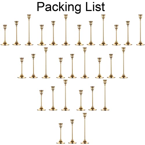 Set Of 30 Gold Candle Holders For Candlesticks, Inweder Taper Candle Holders, Tall Metal Candlestick Holders For Table Centerpiece, Wedding, Home Decor, Dining, Party, Fits 3/4 Inch Thick Candles #TOP6