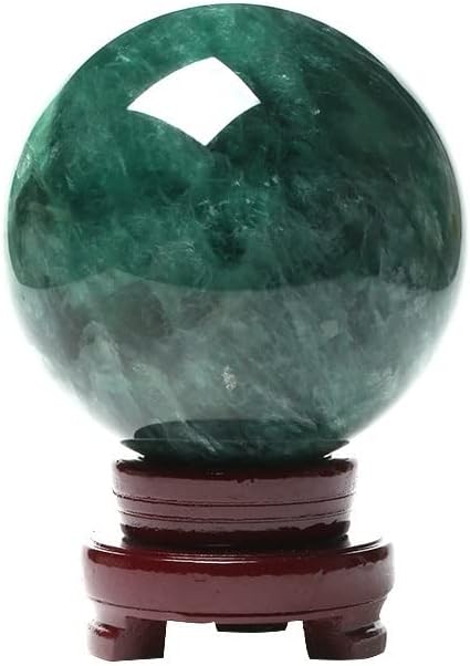 Crystal Ball Suncatcher Green Crystal Ball Fluorite Ball Home Feng Shui Decoration Bedroom Living Room Decoration Crystal Ball Crystal suncatcher Witch Decor (Color : Brass, Size : 5cm) (Brass 10cm)