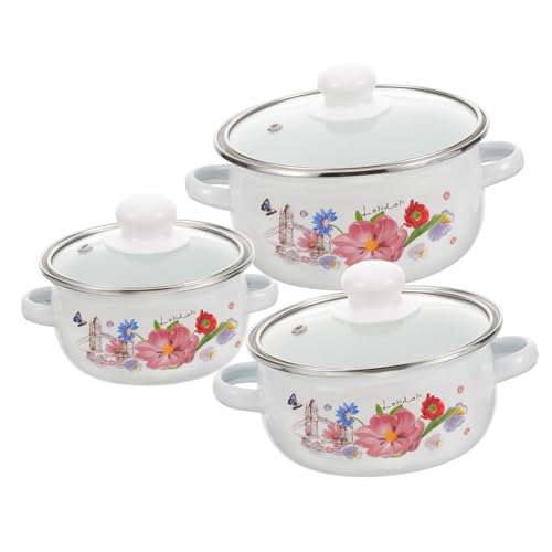 Materiale smaltato resistente: realizzata con smalto robusto e termoisolante, la casseruola presenta una superficie liscia e facile da pulire, migliorando l'esperienza in cucina mantenendo un aspetto vintage elegante.