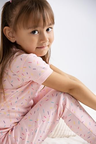 MONICA + ANDY Two Piece Short Sleeve Pajama Set, Size 8, Colorful Sprinkles, 100% Organic Kids Clothes for Girls and Boys, Children PJs, Sustainable Super Soft Fabric, Sizes For Toddler & Kids4