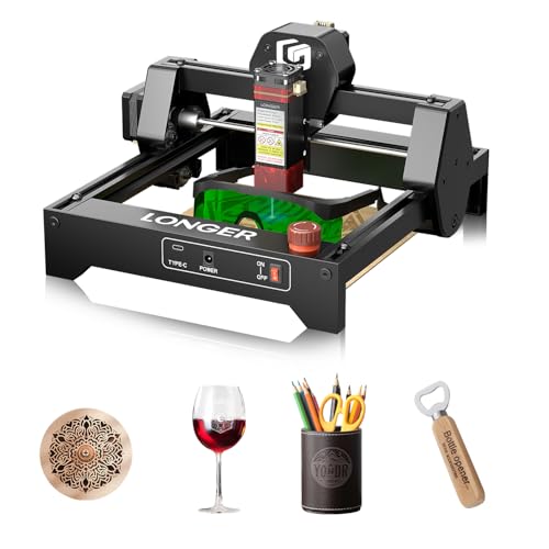 LONGER Ray5 mini Lasergravierer, 12000 mm/min Hochgeschwindigkeitsschneider für Holz, Metall, Acryl, Leder, DIY CNC, 140x130mm Gravurbereich, WiFi, Not-Aus-Sicherheit (3,5W) LONGER Ray5 mini Lasergravierer, 12000 mm/min Hochgeschwindigkeitsschneider für Holz, Metall, Acryl, Leder, DIY CNC, 140x130mm Gravurbereich, WiFi, Not-Aus-Sicherheit (3,5W)
