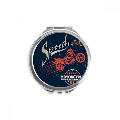 Espejo redondo de mano con silueta de moto, el detalle ideal para amantes de las dos ruedas