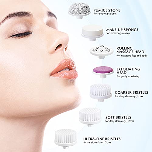 Escova de limpeza facial – Escova elétrica impermeável para esfoliação profunda