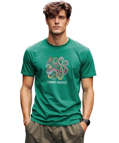 Image of INKKR Regular Fit Half Sleeves Round Neck Typographic Printed Cotton T-Shirt