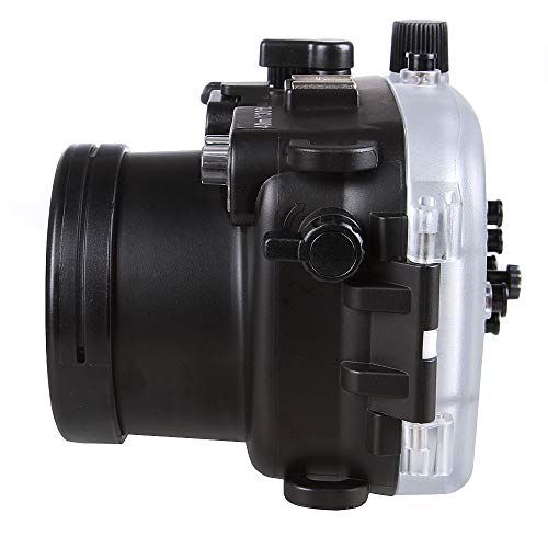 Foto4easy 130ft/40m Underwater Waterproof Camera Housing for DSLR Camera Canon G7X Mark III 24-100mm