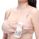 momcozy 4-in-1 Hands-Free Pumping Bra with Cooling Fabric & Jelly-Strip Support, Nursing & Breast Pump Bra for All-Day Wear