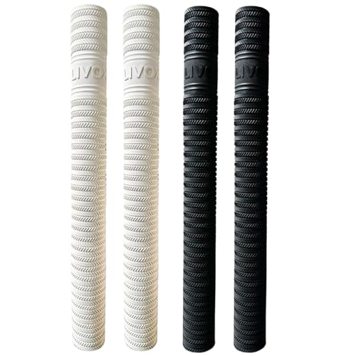 Image of LIVOX Premium Quality Cricket Bat Grip | Non-Slip, Shock Absorbing Rubber Handle Cover for Superior Comfort & Control (Pack of 4)