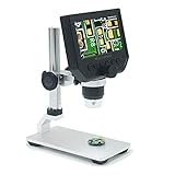 ? 600x 3.6MP USB Digital Microscope with Aluminum Alloy Stent 4.3 Inches HD LCD for PCB Motherboard Repair Video Magnifier Camera (Magnification : 600X)