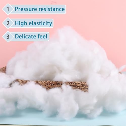 Image of Soft 2.5 Kg Fiber, Racron Polyester Synthetic Cotton Filling for Cushion, Pillow, Teddy Bear, Toy Stuffing (2.5 Kg, Pure Virgin Fiber, White) (Vacuum Packed)
