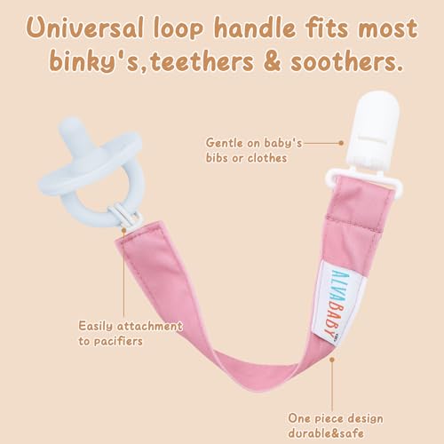 Image of ALVABABY Pacifier Clips 8 Pack Pacifier Binky Paci Holder Leashes for Baby Teethers 8DP10