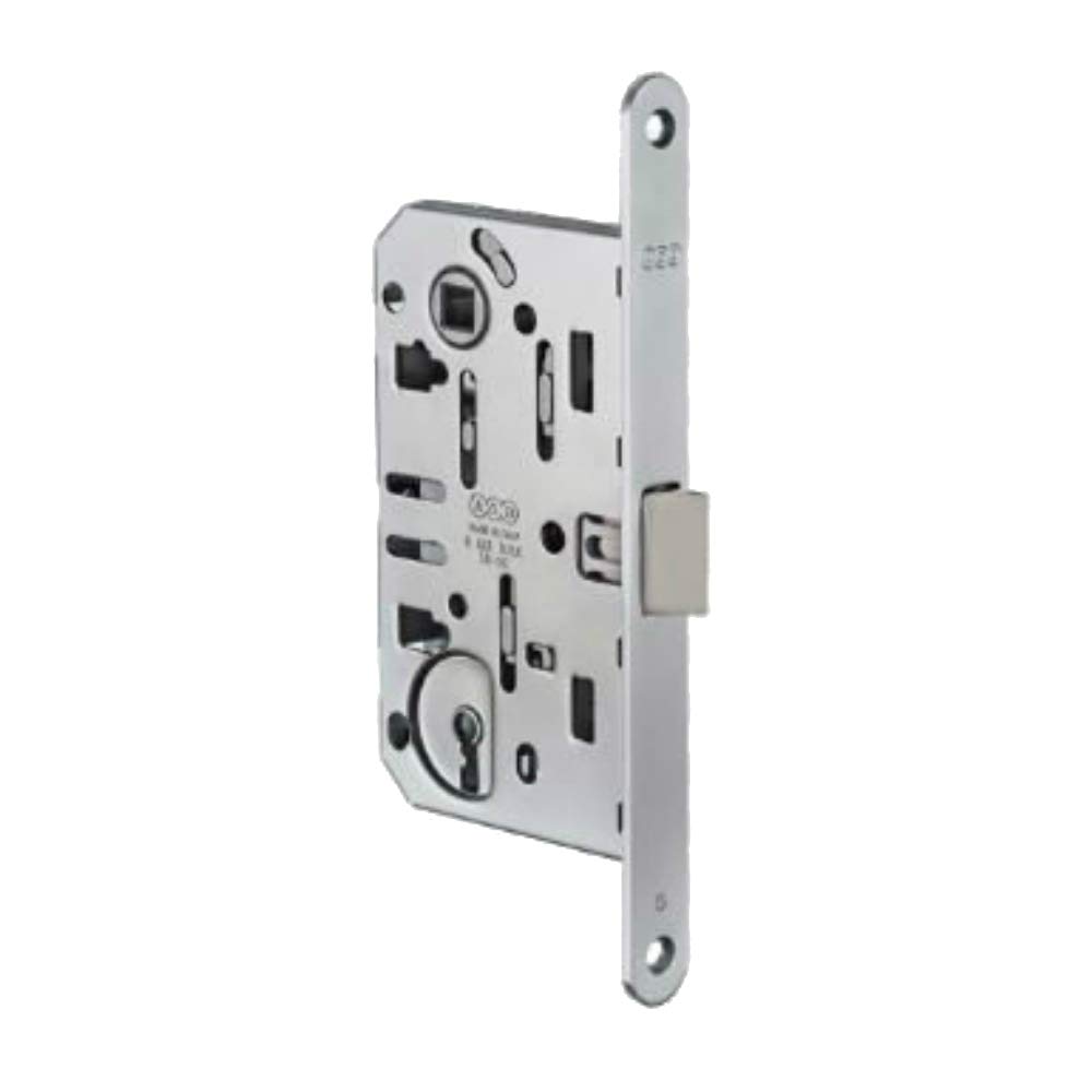 effedielle Agb Mediana Evolution Lock Entrance 50 - with Key, Patent Hole Lock for internal flush or swing doors with central polyamide latch