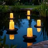 uuffoo Floating Lights Solar Powered Set of 5, Pool Lights Flickering IP66 Waterproof Night Light, Outdoor Lantern Landscape Decoration Lamp for for Pool, Pond, Patio, Event, Garden & Hot Tub
