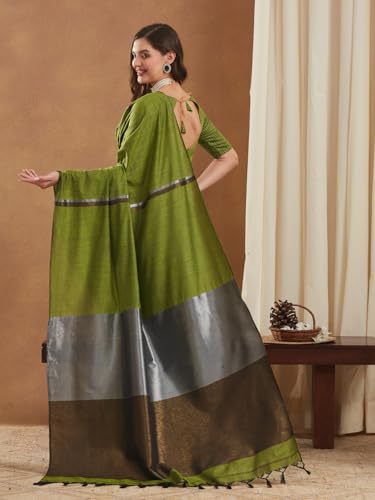 Image of Women's Banarasi Silk With Jacquard Print Saree With Blouse
