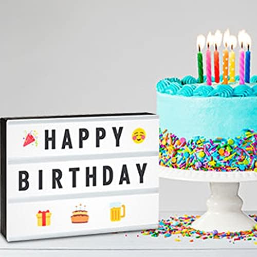 Mircacorn LED A4 Light Box with 192 Letters Numbers Emojis, USB or Battery Supply Cinematic Lightbox for Home Wedding Party Holiday Birthday Babys Christmas Decoration Customize Your Own Message