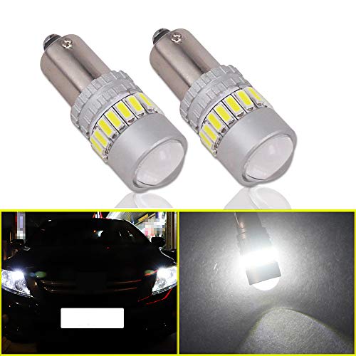 Eseastar BAX9S - Bombillas LED H6W blancas 6000K 12V-24V 21LED SMD4014 Canbus sin errores con proyector para luces laterales de coche, luz interior de respaldo