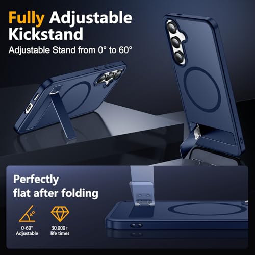 SPIDERCASE Magnetic for Samsung Galaxy S25 Plus Case, [3 Stand Ways][ Military Grade Drop Protection] with Invisible Stand Shockproof Slim Case for Samsung Galaxy S25 Plus 6.7", Blue by SPIDERCASE - Image 3