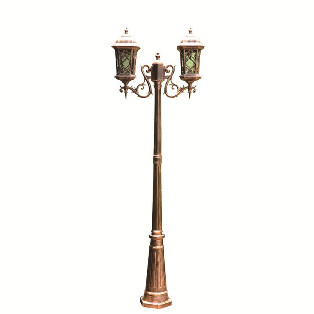 Genérico Farola tradicional de bronce con 2 postes de luz