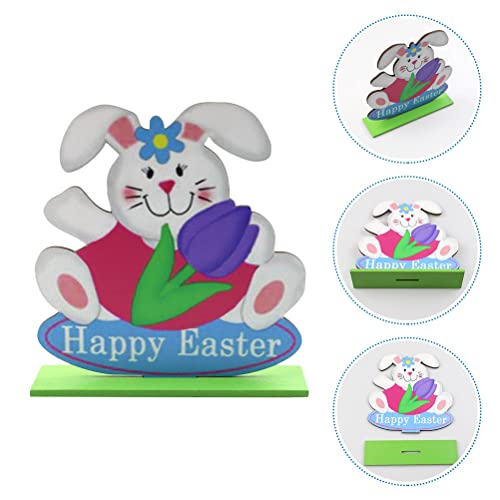 LUOZZY Decoração de mesa de coelho de páscoa com ornamentos redondos de flores para decoração de mes