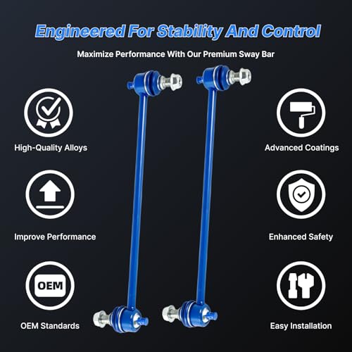 Hunqoeit K750304 2Pcs Front Stabilizer Sway Bar End Links Compatible with Honda 2005 2006 2007 2008 2009 2010 Odyssey, Sway Bar End Links Fit for Honda 2011 2012 2013 2014 2015 2016 2017 Odyssey by Hunqoeit - Used condition - Image 3