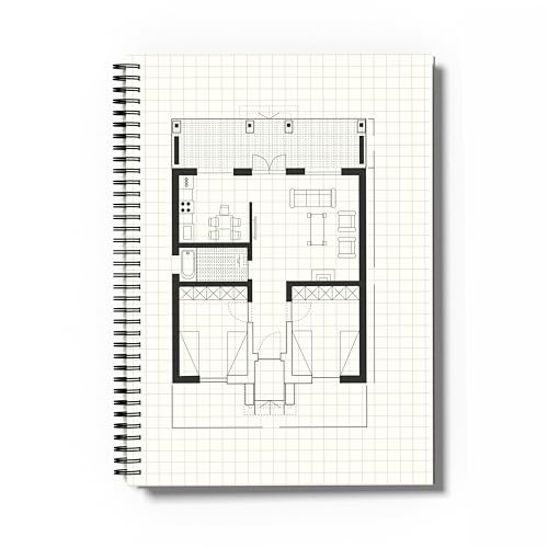 Image of PaperO A4 Square Grid Notebook | 5mm Graph Paper | 100 Pages | Kraft Cover | A4 Size (8.5 x 11 Inches) Ideal for Architects, Designers, Engineers, Students, Drawing, Sketching & Mathematics | Blank Grid Book
