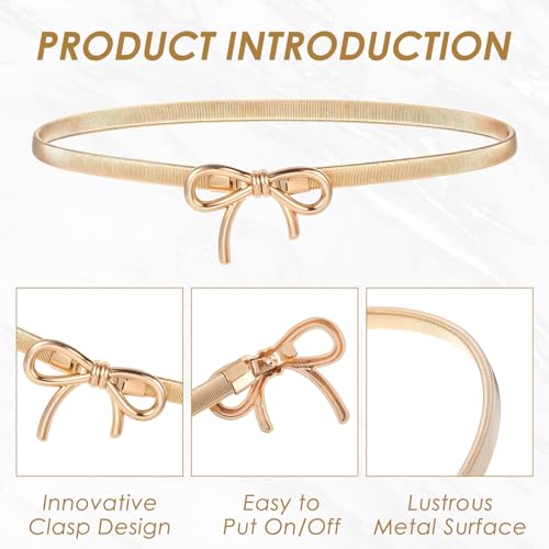 Gold Waist Belt For Women Dresses Metal Bow Skinny Belts For Women Adjustable Chain Dress Belt Waistband For Formal Jeans Dresses Shirt4