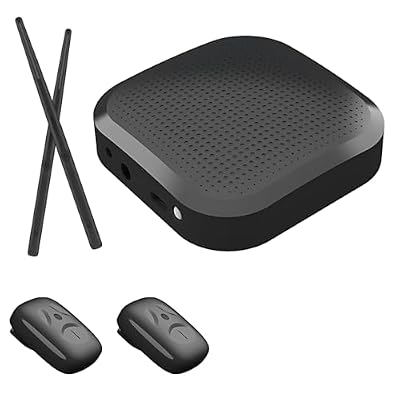 Virtual Air Drum Set with Electric Drumsticks and Foot Pedals, Portable Wireless Drum Set, USB Rechargeable, 12.6 in / 32 cm, for Beginners, AR Experience