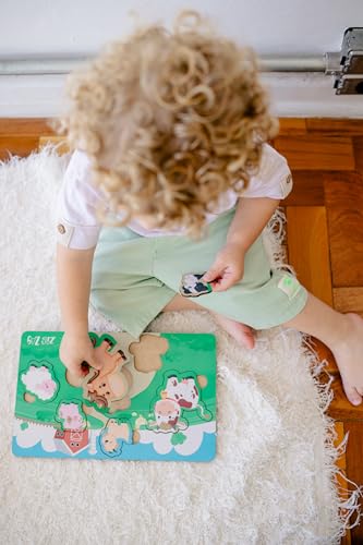 Quebra Cabeça De Encaixe - Fazendinha Colorido Madeira Educativo