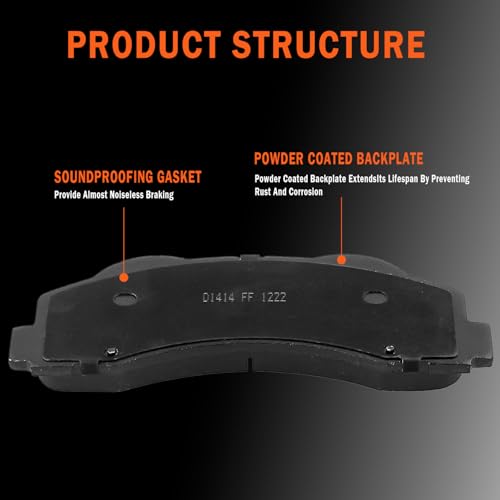 RotoForce D1363 Front Ceramic Disc Brake Pads Set Fit for 2008-2014 Chevrolet Avalanche Silverado Suburban 1500/Tahoe Fit for 2008-2014 Cadillac Escalade ESV/EXT 2008-2014 GMC Yukon XL SIERRA 1500 by RotoForce - Image 4