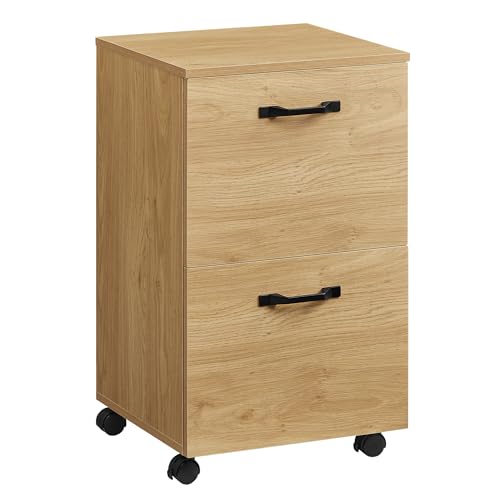 Image of VASAGLE 2-Drawer File Cabinet, Small Rolling Filing Cabinet | Printer Stand, for A4, Letter-Size Documents, Home Office, Assembly Required, Straw Yellow, CUSTOS Collection UOFC040Y70