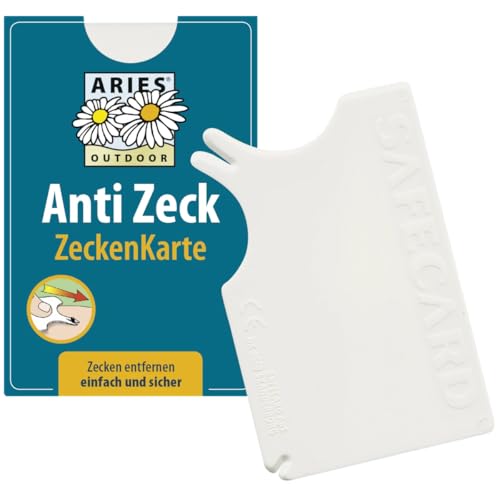 Aries ZK1 Zeckenkarte für Menschen, Hunde und Katzen - praktisches Taschenformat, 6 x 9 cm