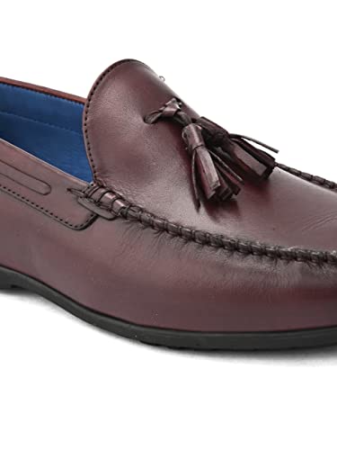 Image of San Frissco Genuine Italian Leather Loafers Casual Slip-on Textured and Patterned Outsole Cushioned Footbed /Comfortable Fashionable Stylish Flexible for Men AM SFL 15408